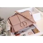 Montaigne palm print cow leather flap bag